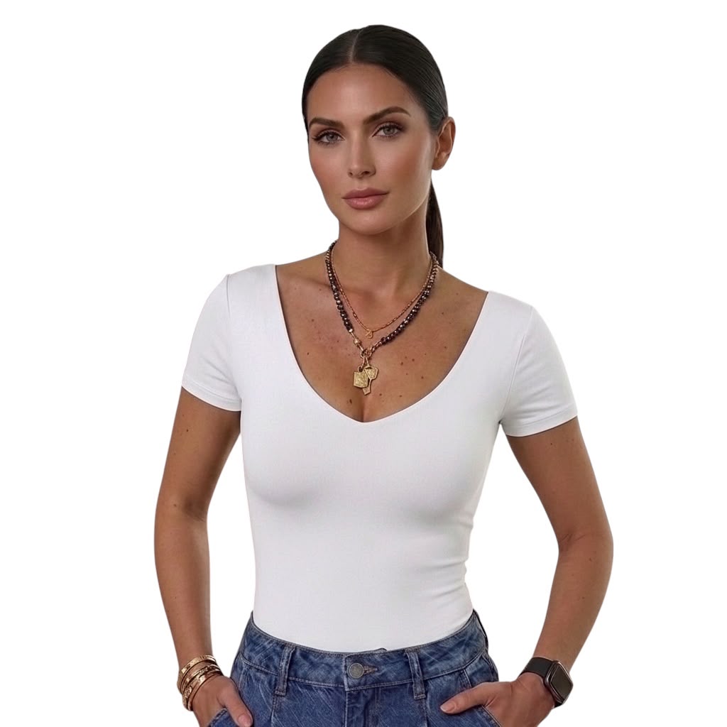 Body manga corta cuello V DYNAMIC