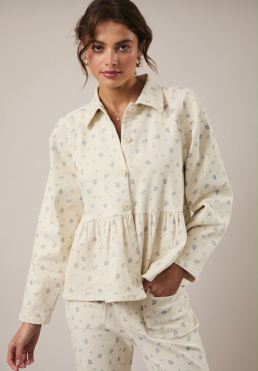 Set Floral Denim