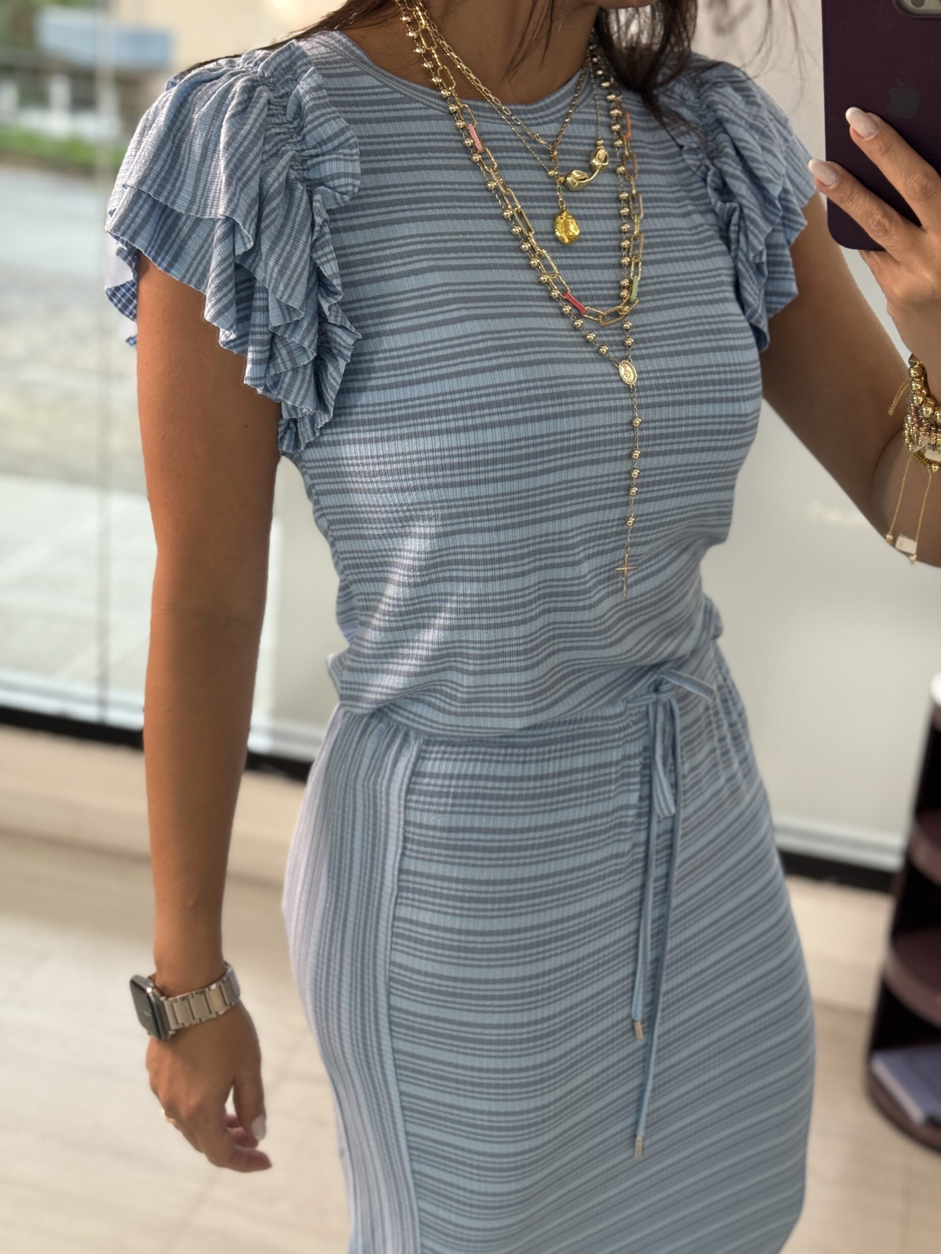Set falda larga y blusa con rufles - Imagen 2