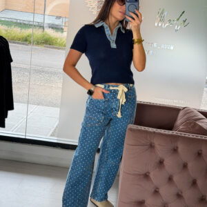 Jeans barrel de lunares