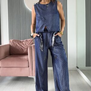 SET POLKA DOTS DENIM FLUIDO